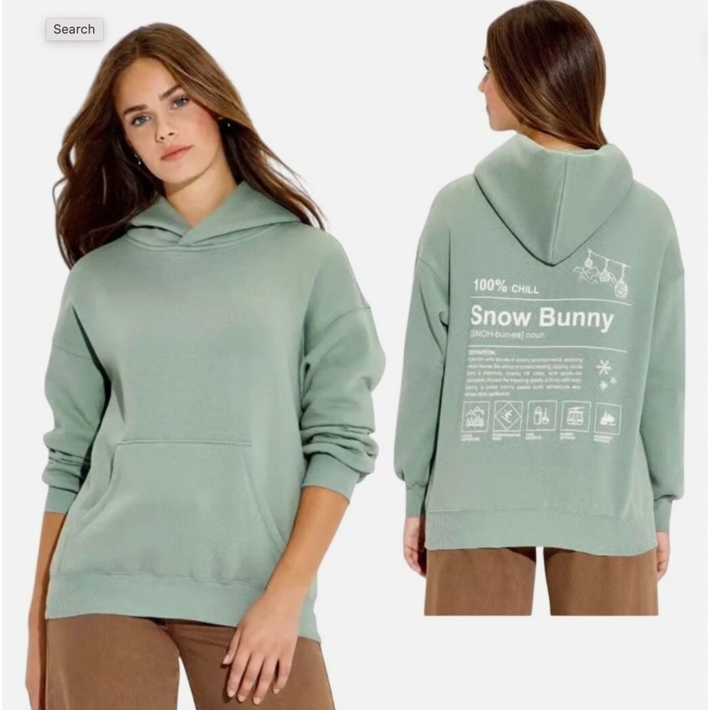 NWT Wild Fable Viral 100% Chill Snow Bunny Recalled Target Hoodie‎ Green Size M